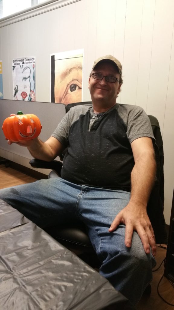 Garry's pumpkin is so friendly!