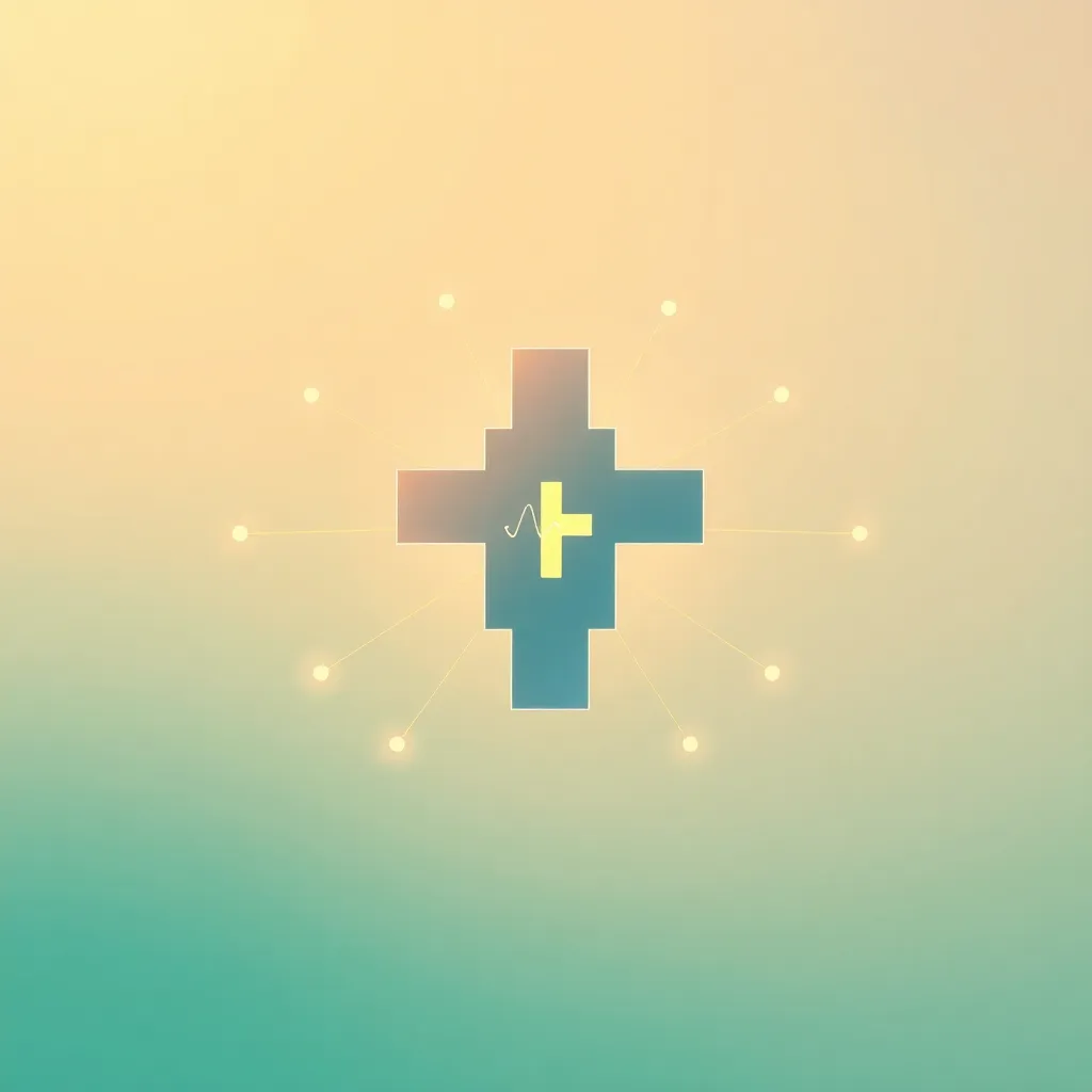 Abstract illustration of digital healthcare network and medication access