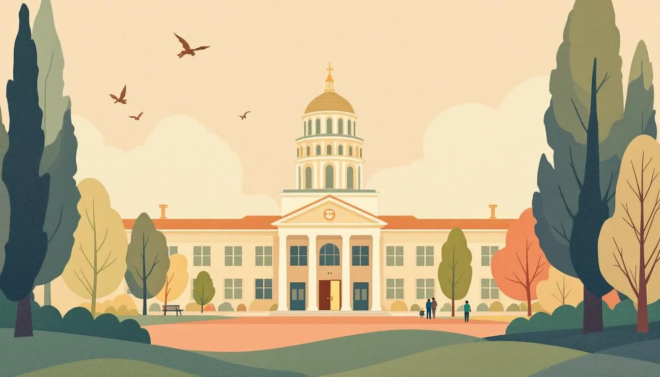 Washington State capitol building with treatment facility symbols, medication pathways, federal policy barriers creating uncertainty, protective community support network under strain, hopeful progress threatened