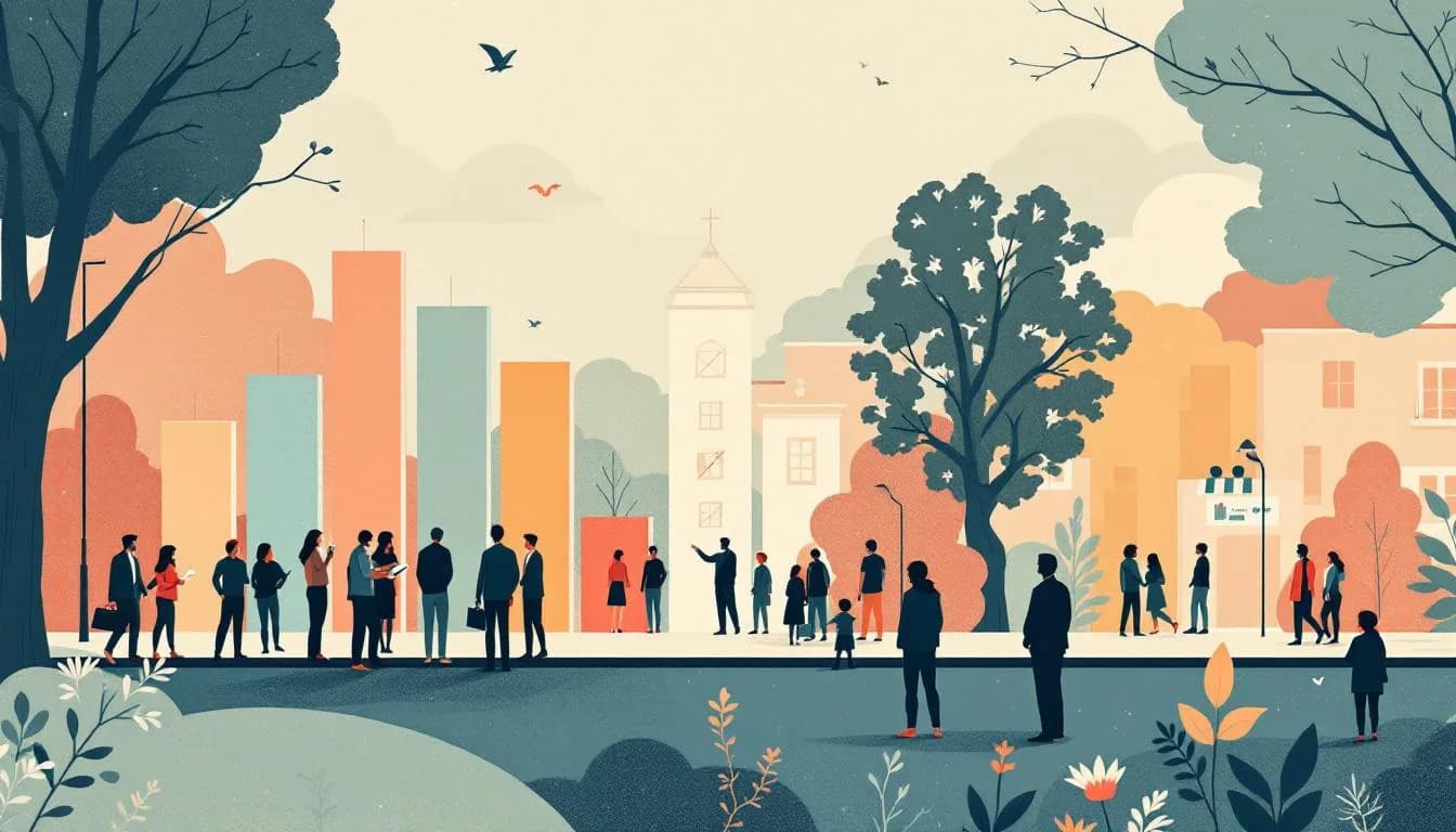 Community coalition members gathering, naloxone distribution symbols, overdose prevention education, data visualization showing 45% mortality decline, Indianapolis neighborhoods, harm reduction outreach, Black community health workers, trust-building elements