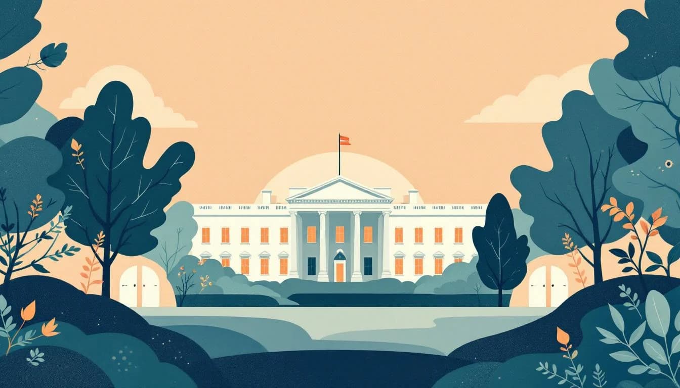 White House executive order signing ceremony with psychedelic research symbols