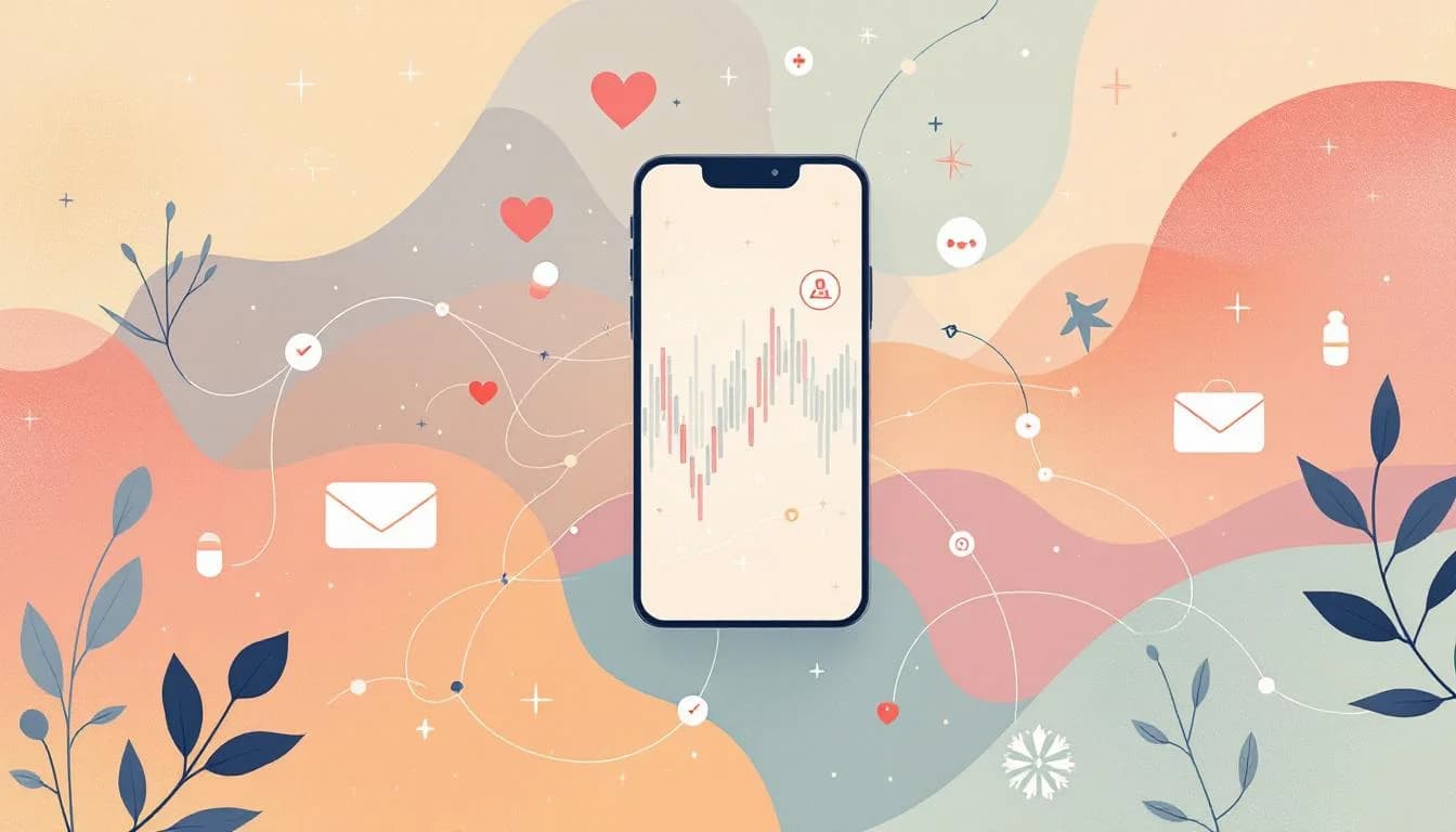 Abstract digital visualization representing social media data streams and public health surveillance