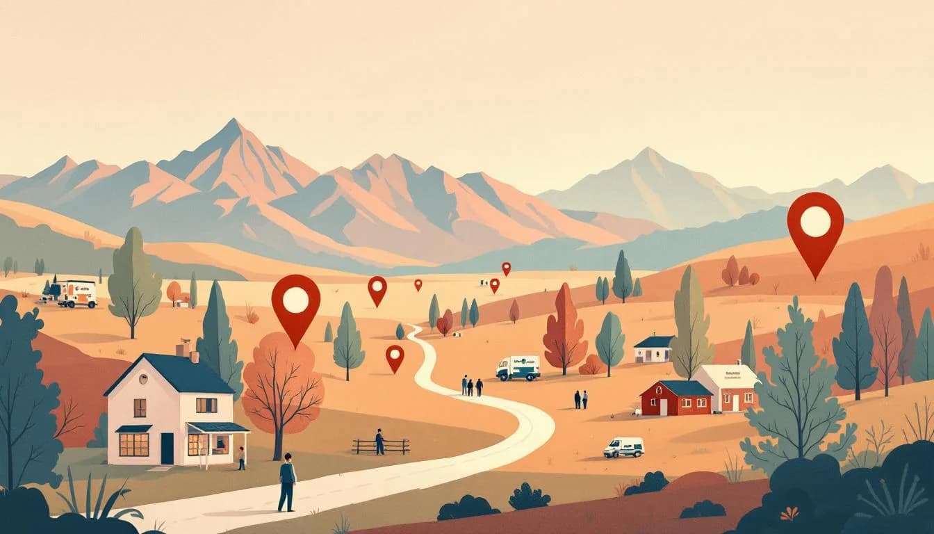 Digital map interface showing naloxone distribution sites across Wyoming's rural landscape