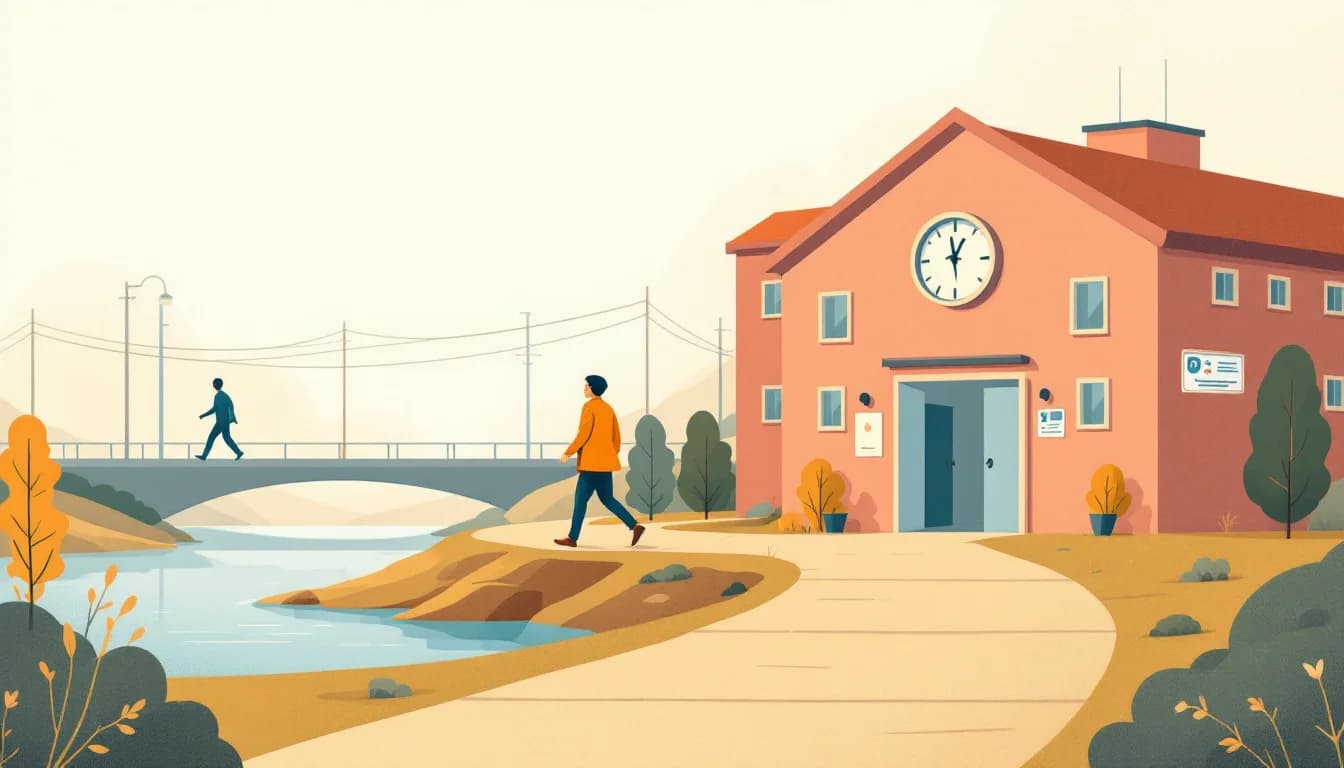 Pennsylvania correctional facility with open doors symbolizing transformation through medication-assisted treatment and community reintegration