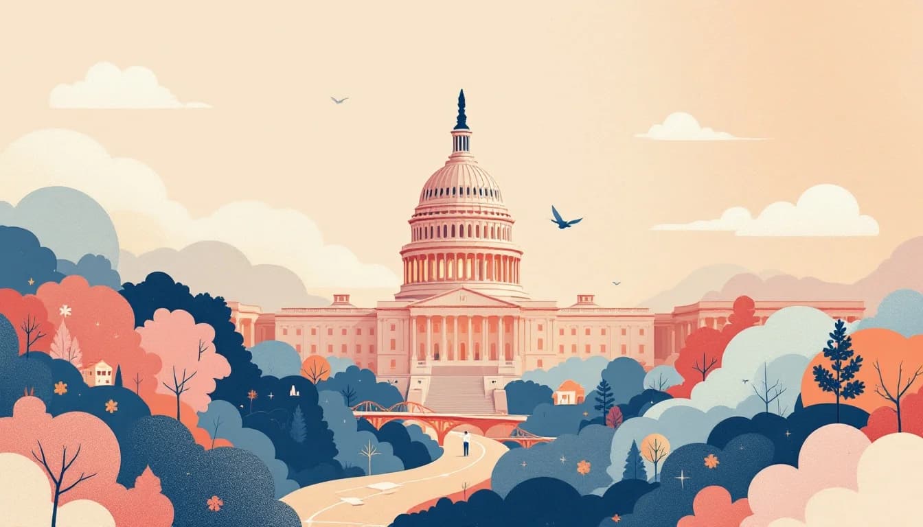 United States Capitol building with legislative documents and funding symbols, representing federal investment in addiction treatment and prevention programs