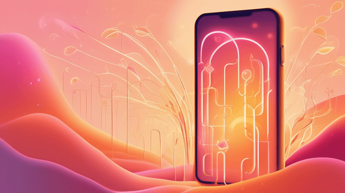 Warm illustration of digital connectivity and recovery support through technology