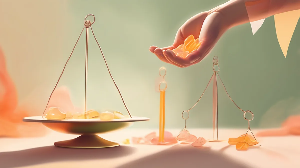 Warm editorial illustration depicting the balance between public health policy and patient access to pain medication