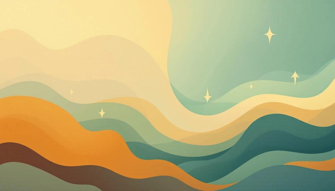Abstract illustration showing recovery pathways and declining crisis trends with warm amber and sage green tones