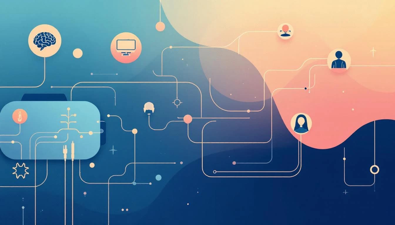 Medical device symbols and neural pathway icons in clean silhouettes showing dual treatment approach