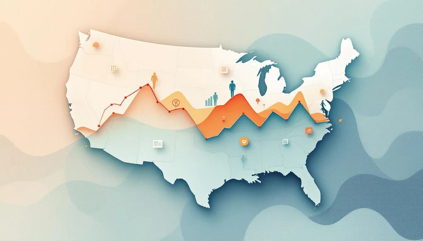 Data visualization showing declining overdose trends with hopeful recovery pathway