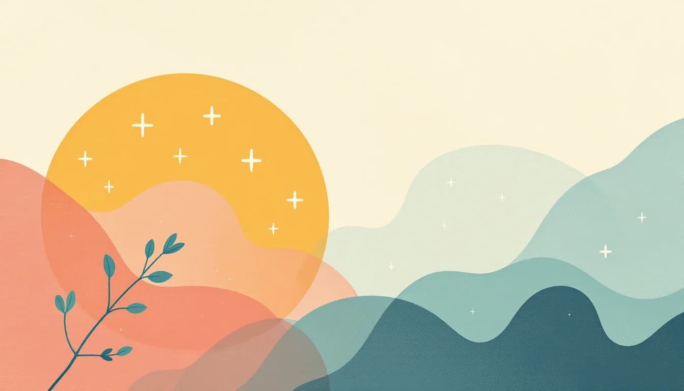 Medical warning symbols and veterinary sedative icons in warm editorial illustration style