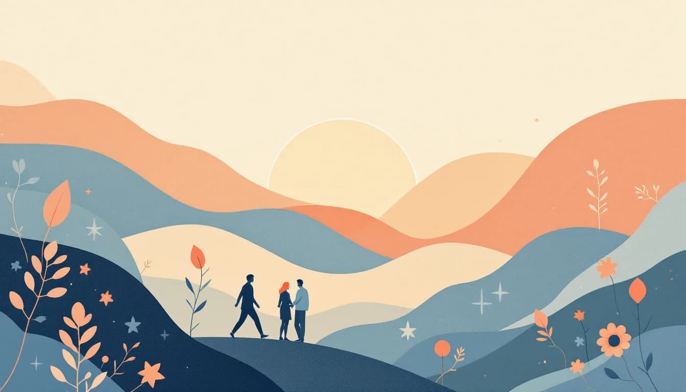 Abstract visualization of declining mortality trends with healthcare symbols and hopeful imagery