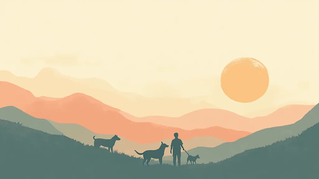 Veterinary sedative warning symbols and medical emergency icons in warm editorial illustration style